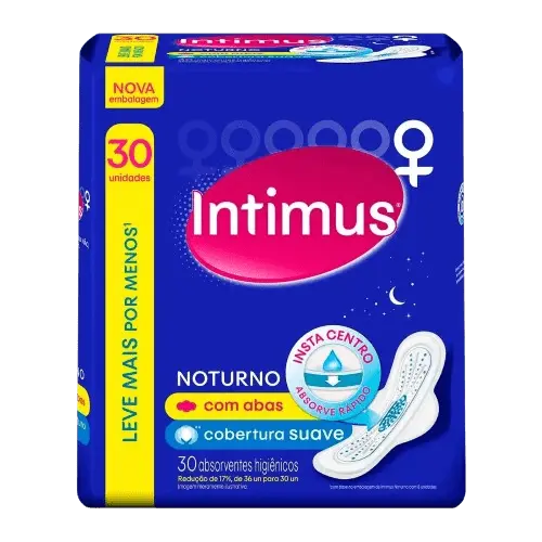 Absorvente noturno suave com abas Intimus